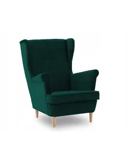 Židle Smaragdově zelené křeslo ve skandinávském stylu