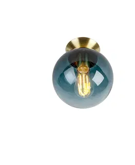 Stropni svitidla Stropní lampa ve stylu art deco mosaz s oceánem modrým sklem - Pallon