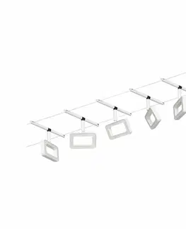 Kompletní lankové sady PAULMANN LED lankový systém Frame základní sada 5x4,8W 3000K 230/12V bílá mat/chrom