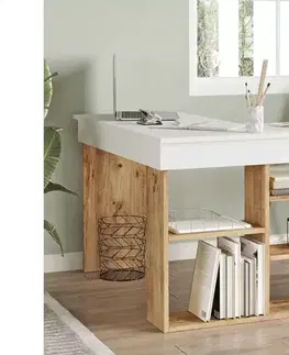 Psací stoly Sofahouse Designový rohový psací stůl Daisy borovice
