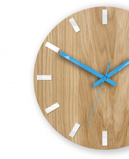 Hodiny ModernClock Nástěnné hodiny Simple Oak hnědo-tyrkysové