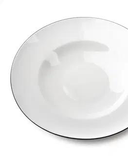 Talíře Affekdesign Porcelánový talíř SIMPLE hluboký bílý