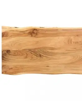Jídelní stoly Jídelní stůl masivní dřevo / ocel Dekorhome 118x58x76 cm