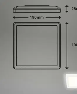 LED stropní svítidla BRILONER Slim svítidlo LED panel, 19 cm, 1400 lm, 12 W, bílé BRILO 7153-416