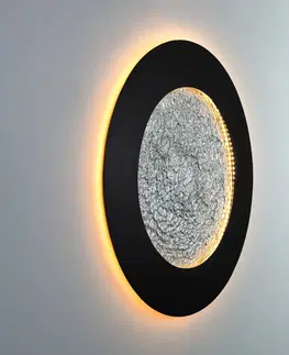 Nástěnná svítidla Holländer Nástěnné svítidlo LED Luna Pietra, hnědočerná/stříbrná, Ø 80 cm