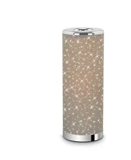 LED stolní lampy BRILONER LED stolní lampa s hvězdným nebem, pr. 13 cm, 5 W, taupe-chrom BRILO 7334-011