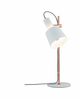 Lampy na noční stolek Paulmann stolní lampa Neordic Haldar 1-ramenné bílá/měď 796.58 P 79658
