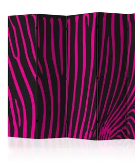 Paravány Paraván Zebra pattern (violet) Dekorhome 225x172 cm (5-dílný)