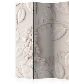 Paravány Paraván Paper Flowers (Cream) Dekorhome 135x172 cm (3-dílný)