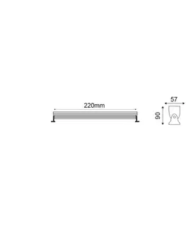 Wallwashery ACA Lighting LED wall washer 12W 6000K 1.050Lm 25d 230V 0,2m IP65 LENSO1260