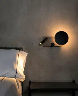 LED nástěnná svítidla FARO KLEE pravá nástěnná lampa, šedá, se čtecí lampičkou