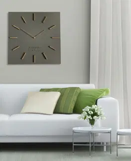 Nástěnné hodiny Velké nástěnné hodiny ze dřeva v šedé barvě