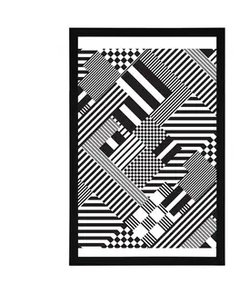 Černobílé Plakát decentní vzory v jedinečném provedení