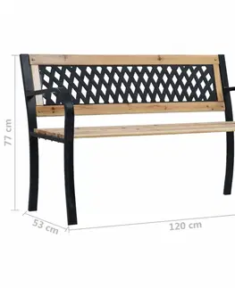 Zahradní lavice Zahradní lavice 120 cm dřevo / kov Dekorhome