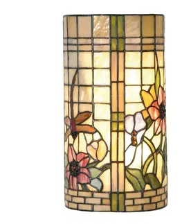 Nástěnná svítidla Clayre&Eef Květované nástěnné světlo Hannah v Tiffany stylu