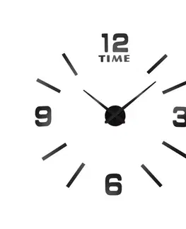 Nalepovací hodiny TZB Nástěnné hodiny Diy BAST 3D - černé