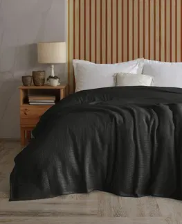Přikrývky 4Home Bavlněný přehoz na postel Claire antracit, 220 x 240 cm