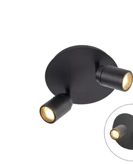 Bodova svetla Smart Moderní bodová černá včetně GU10 2-světlo IP44 - Ducha