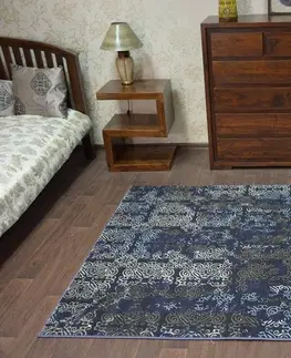 Koberce a koberečky Dywany Lusczow Kusový koberec DROP JASMINE 453 tmavě modrý, velikost 133x190