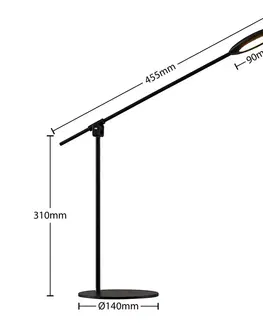 Stolní lampy kancelářské PRIOS Prios Ihario stolní lampa LED CCT, černá