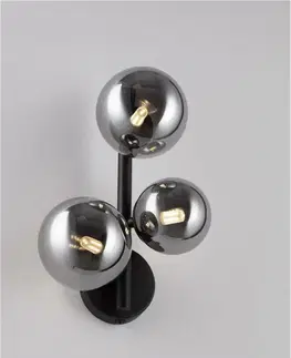 Industriální nástěnná svítidla NOVA LUCE nástěnné svítidlo ODILLIA kouřové šedé sklo a matná černá G9 3x5W 230V IP20 bez žárovky 9028861