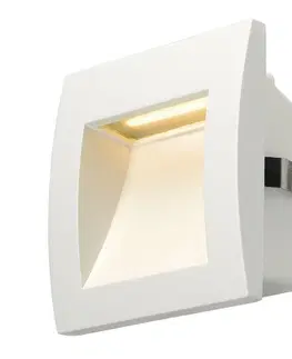 Vestavná svítidla do stěny SLV BIG WHITE DOWNUNDER OUT LED S, venkovní nástěnné vestavné svítidlo, LED, 3000K, bílé 233601