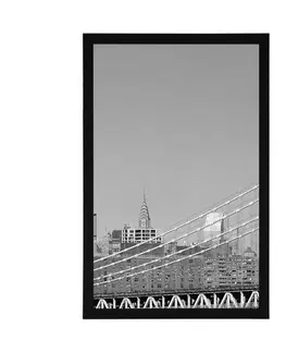 Černobílé Plakát mrakodrapy v New Yorku v černobílém provedení