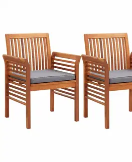 Zahradní křesla a židle Zahradní jídelní židle 2 ks akáciové dřevo Dekorhome Šedá