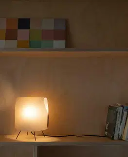 Designové stolní lampy FARO LUANG XS stolní lampa, černá/hnědá