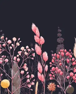 Tapety květiny Tapeta variace trávy v růžové barvě