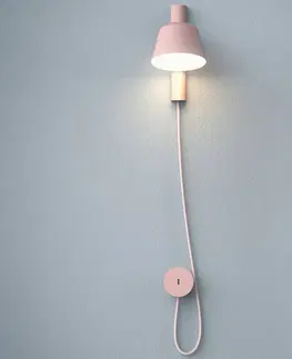 Nástěnná svítidla Prandina Prandina Bima W1 USB LED nástěnné světlo, růžová