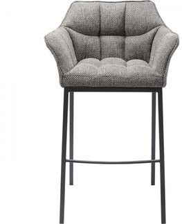 Barové židle KARE Design Šedá čalouněná barová židle Thinktank Quattro