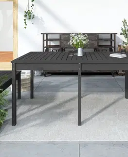 Zahradní stolky Zahradní stůl šedý 159,5 x 82,5 x 76 cm masivní borové dřevo