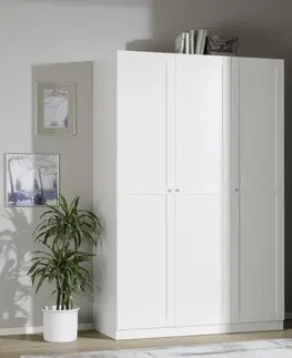 Šatní skříně s otočnými dveřmi Skříň Unit S Vybavením Luxus, Bílá, Š. 136,7 Cm