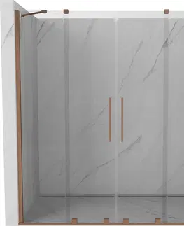 Sprchové kouty MEXEN/S Velar Duo posuvné sprchové dveře 200, transparent, měď kartáčovaná 871-200-000-02-65