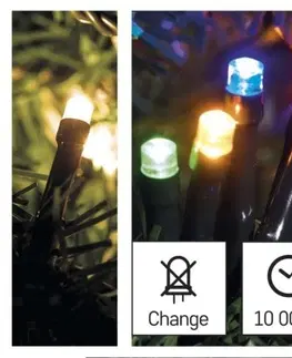 Vánoční řetězy a lamety EMOS LED vánoční řetěz 2v1 Multi s programy 10 m teplá bílá/barevná