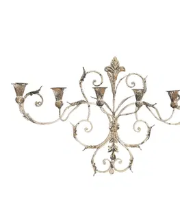 Svícny Nástěnný vintage svícen s ornamenty Régis - 82*15*48 cm Clayre & Eef 50416