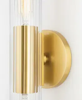 Industriální nástěnná svítidla HUDSON VALLEY nástěnné svítidlo CECILY ocel/sklo starobronz/čirá E27 2x40W H177102L-OB-CE