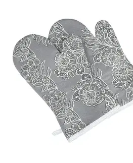 Chňapky Bellatex Grilovací rukavice Krajka šedá, 22 x 46 cm, 2 ks