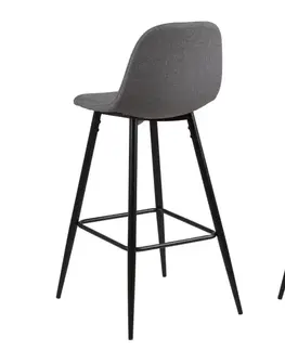 Barové židle Dkton Designová barová židle Nayeli světle šedá a černá 91 cm