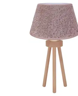 Lampy   - Stolní lampa BOUCLE 1xE27/15W/230V hnědá/dřevo 