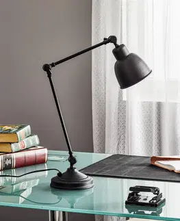 Stolní lampy kancelářské Euluna Stolní lampa Emoti, černá, výška 45 cm, nastavitelná