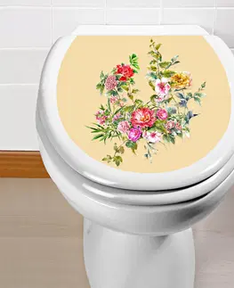 Koupelna Samolepka na víko WC "Květy"