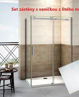 Sprchové vaničky H K Čtvercový sprchový kout DIAMOND 100x100 cm včetně sprchové vaničky z litého mramoru SE- DIAMOND100100/SE-THOR-100SQ
