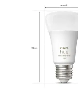 Chytré osvětlení Philips HUE sada Bridge + 2x WACA LED žárovka E27 A60 9W 1100lm 2000-6500K RGB IP20 + ovladač