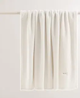 Plyšové deky Moderní světle krémová přikrývka Boucle 130 x 170 cm