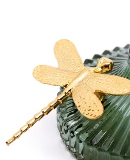 Šperkovnice AmeliaHome Šperkovnice Dragonfly II lahvově zelená, velikost 10.5x10.5x20cm
