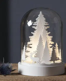 Vánoční vnitřní dekorace STAR TRADING LED dekorativní světlo Kupol lesní scéna, bílá