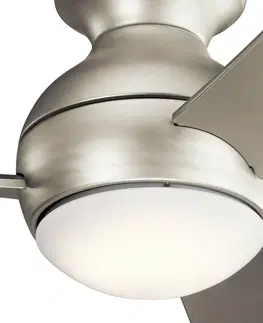 Stropní ventilátory se světlem KICHLER LED stropní ventilátor Sola, IP23, nikl