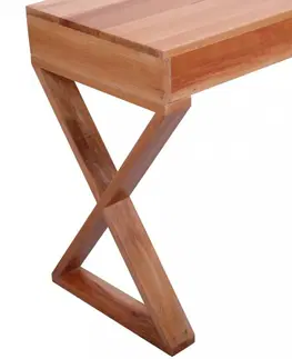 Pracovní stoly Psací stůl masivní mahagonové dřevo Dekorhome Hnědá